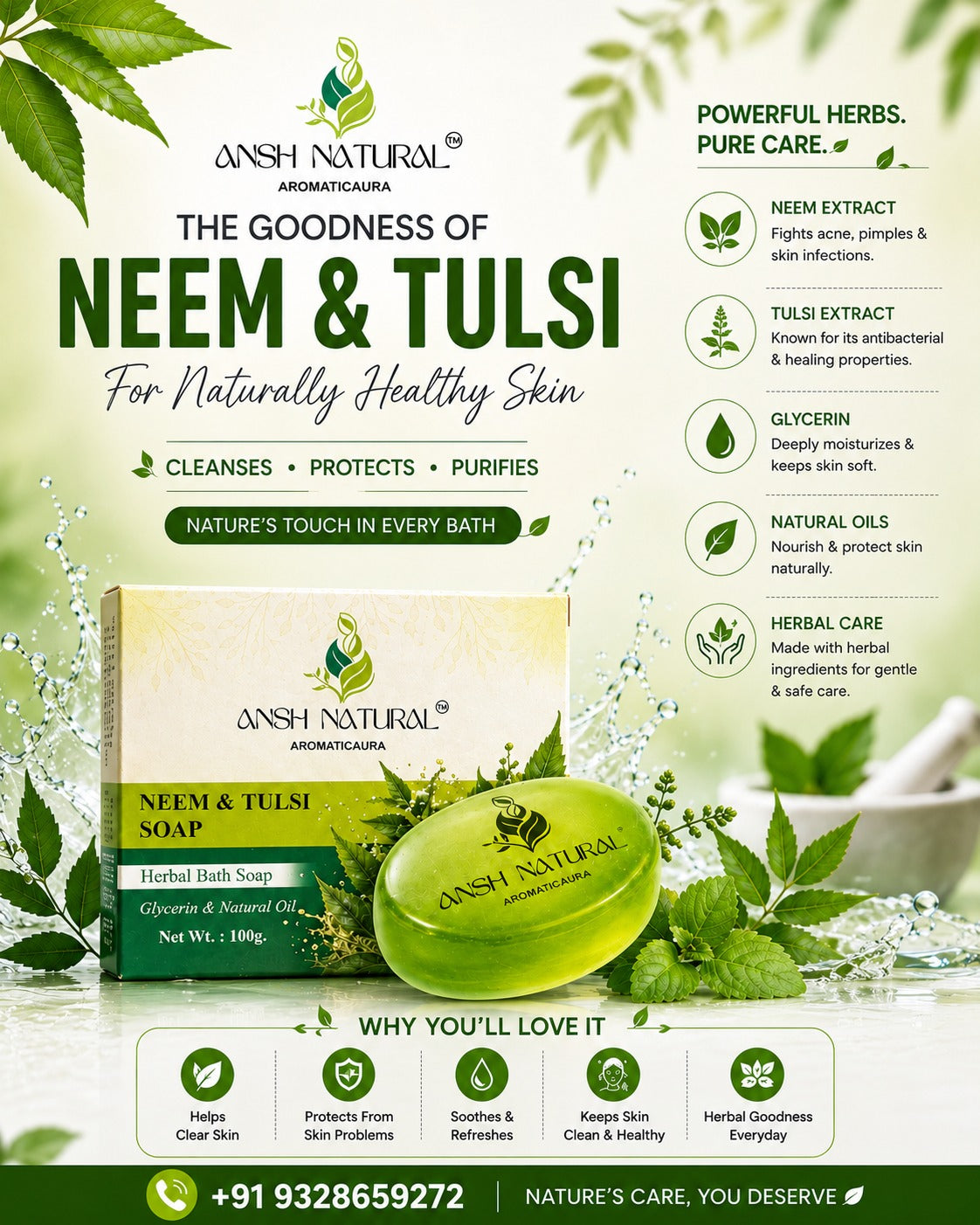 Neem & Tulsi Herbal Bath Soap